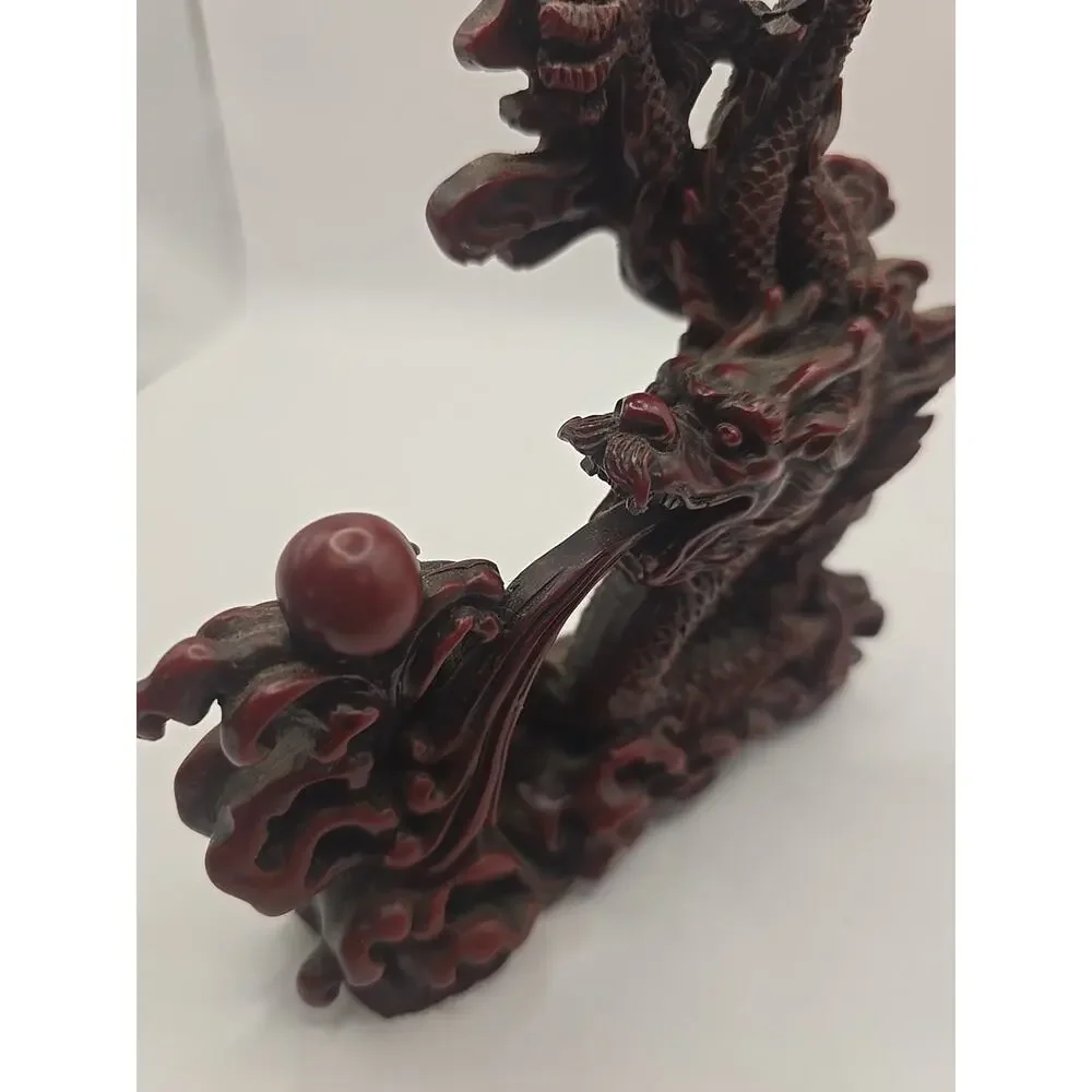 Vintage Handcrafted Resin Dragon Statue 6”long x 6.5”h